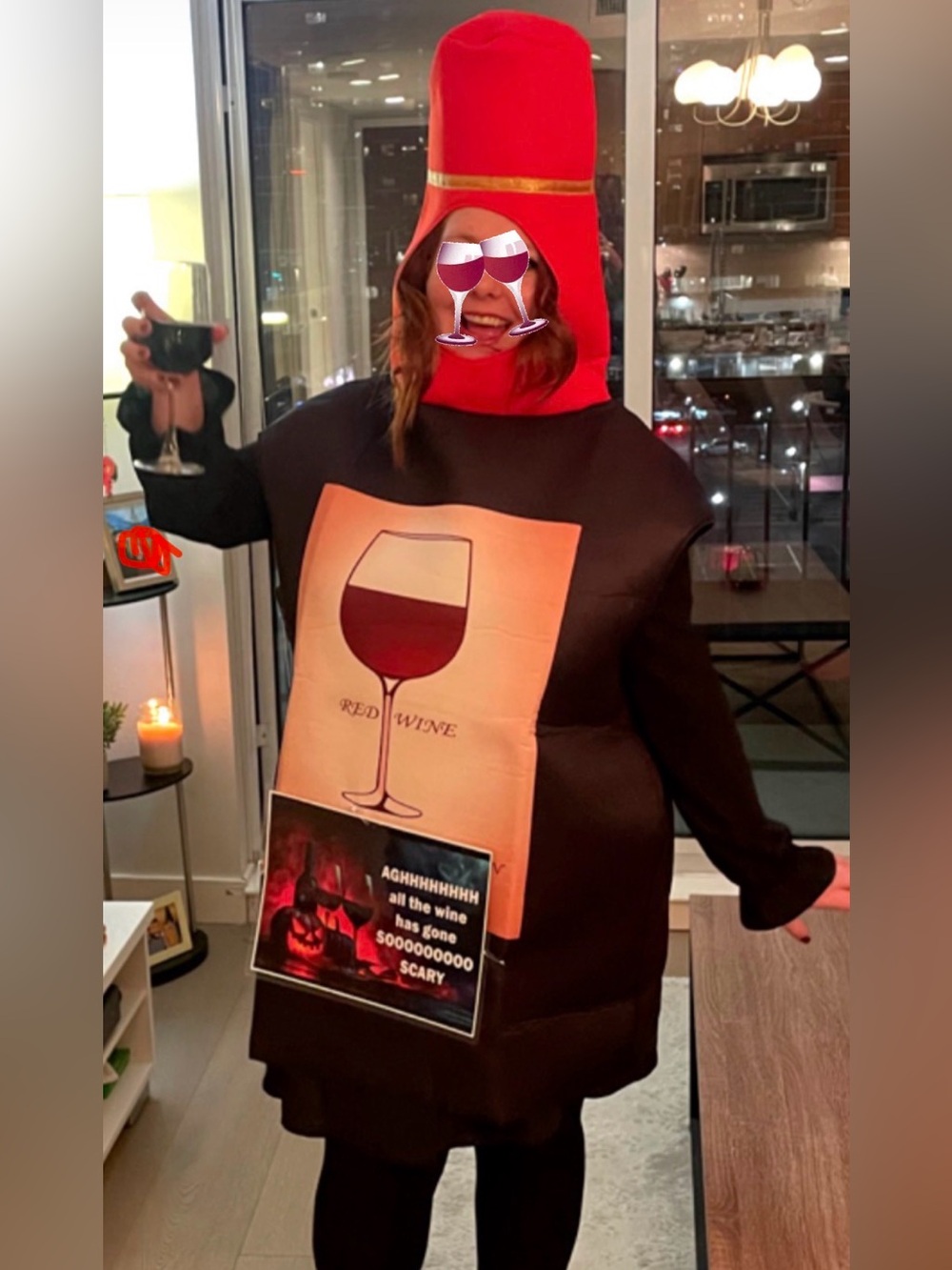 Wine bottle fancy dress pullover